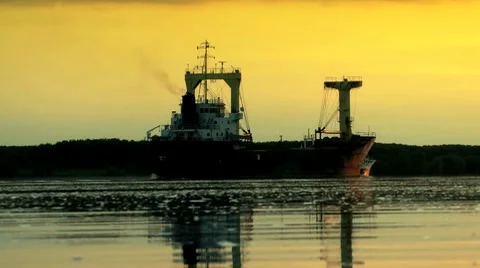 Barge ship Stock Footage 7750595