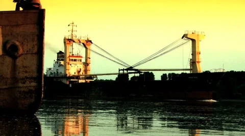 Barge ship Stock Footage 7750601