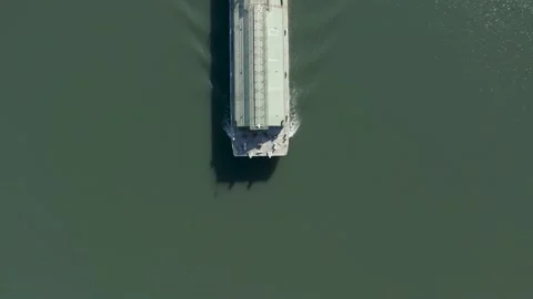 Barge Ship Sailing down the Willamette River Stock Footage 146319602