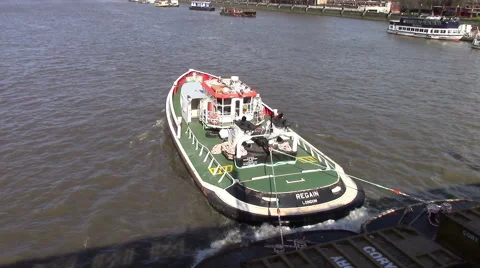 Barge on the Thames Video stock 47829685