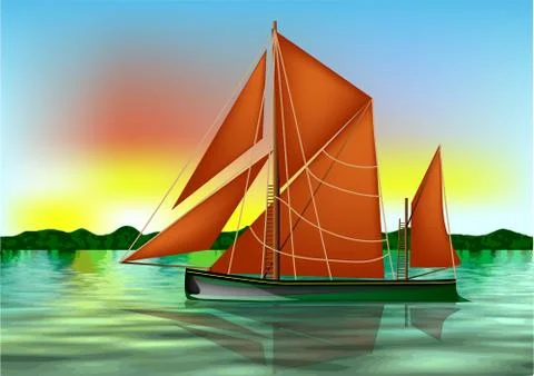 Barge thames Stock Illustration
