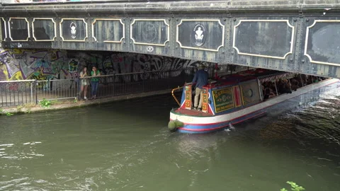 Barge under bridge Video stock 248155848