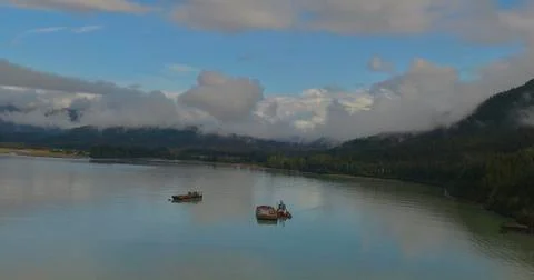 Barges on the bay Stock Photos