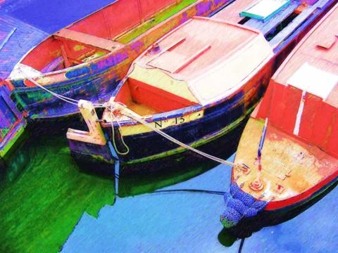 Barges Stock Illustration