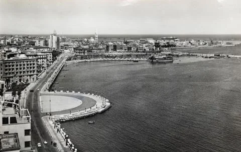 Bari seafront roundabout in the 60s Stock-Fotos