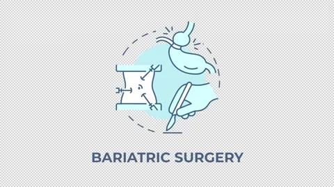 Bariatric surgery blue concept icon animation Stock Footage 337936723