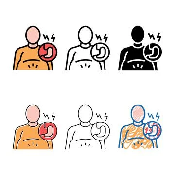 Before bariatric variations color icon vector Ilustración de archivo