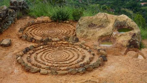 Barichara stone circle views Stock Photos