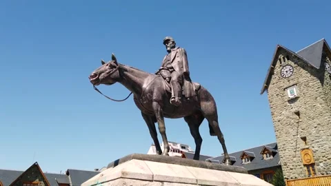 Bariloche Roca's statue Stock Footage 149949022