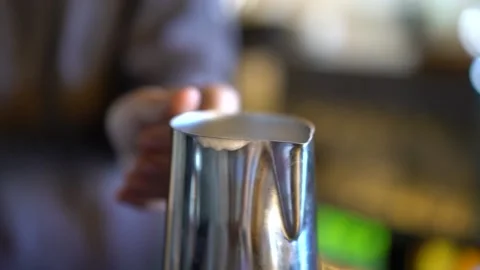 Barista boiling milk Stock Footage 167589452