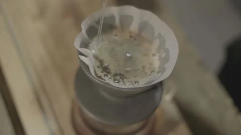 Barista brewing V60 filter coffee Stock Footage 195873219