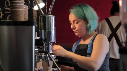 Barista Cafe Making Coffee Preparation Stock Footage 65762682