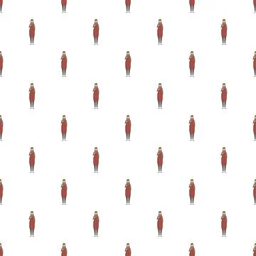 Barista character seamless pattern repeating coffee shop worker illustration Stock Illustration
