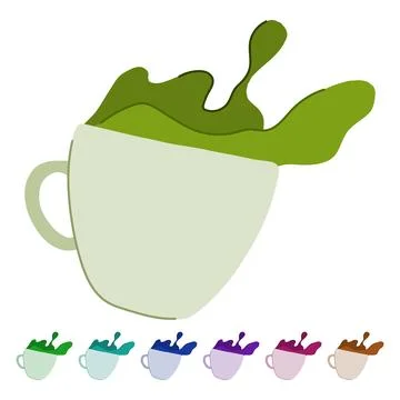 Barista coffee cup splash vector cartoon graphic 스톡 일러스트