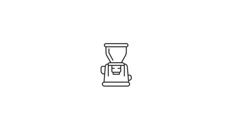 Barista coffee maker machine line icon with alpha channel overlay Video stock 342621117