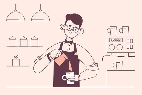 Barista during work concept Stock-Illustration