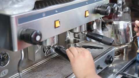 Barista makes coffees in coffee bar Stock Footage 67880646