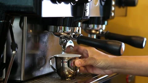 Barista makes espresso with machine. 動画素材 47644989