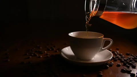 The barista makes hot drip coffee and is ready to serve in the morning. Stock Footage 254708296