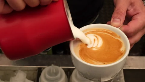 Barista making cappuccino Stock Footage 246538825