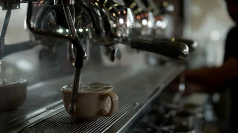 Barista making coffee at cafe. Stock Footage 64096185