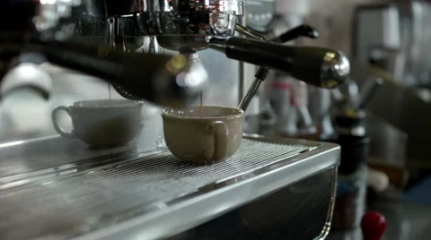 Barista making coffee at cafe. Stock Footage 64096293