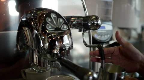 Barista making coffee at cafe. Stock Footage 64096485