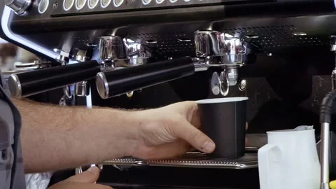 Barista making coffee with coffee maker machine. Coffee enjoyment Video stock 266124737