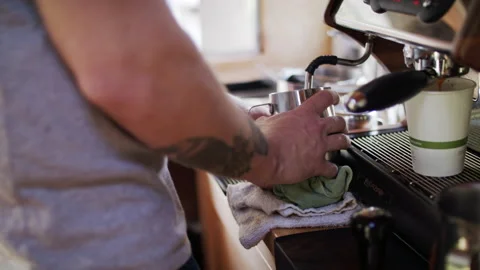 A barista making coffee Stock Footage 138452689