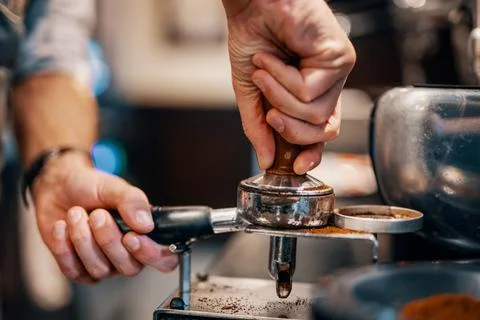 Barista making coffee Stock Photos