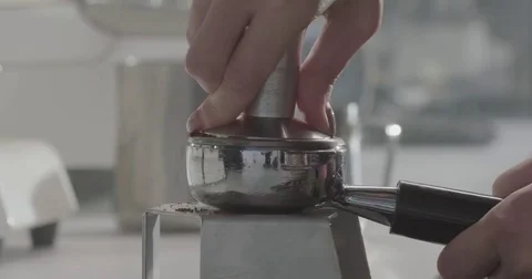 Barista making a cup of coffee for client | close up Stock Footage 82742193