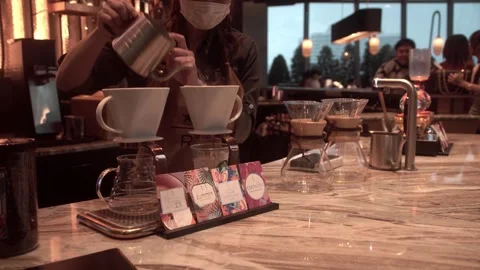 Barista making Filter coffee Stock Footage 250416291