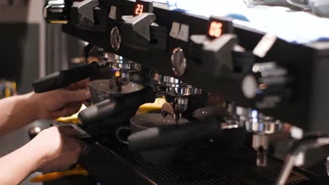 Barista making hot coffee Video stock 200217560