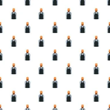 Barista man character pattern illustration for service Stock Illustration