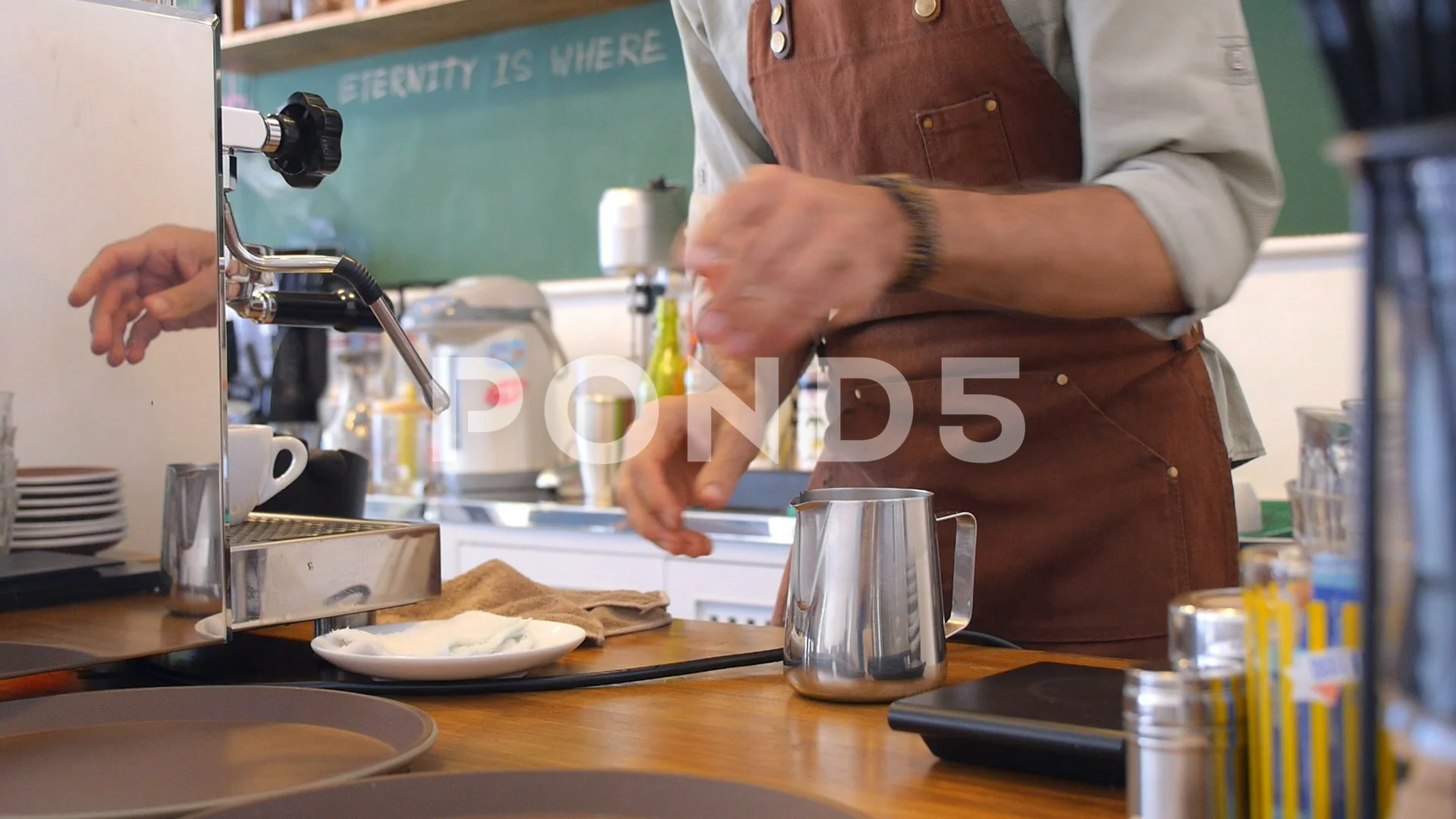 Video Barista Man Making Coffee Using Machine In Hipster Shop 77188639 Video Barista Man Making Coffee Using Machine In Hipster Shop 77188639