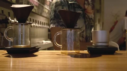 A Barista measuring coffe beans for brewing 動画素材 236596161