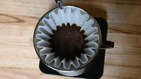 Barista preparing coffee with filter Stock Footage 131513824