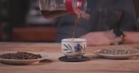 Barista Preparing Coffee Machine And Brewing Espresso Coffee At Cafe Stock Footage 237697768