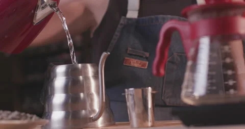 Barista Preparing Coffee Machine And Brewing Espresso Coffee At Cafe Stock Footage 237697991