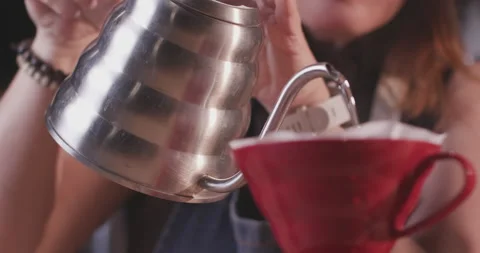 Barista Preparing Coffee Machine And Brewing Espresso Coffee At Cafe Stock Footage 237698002