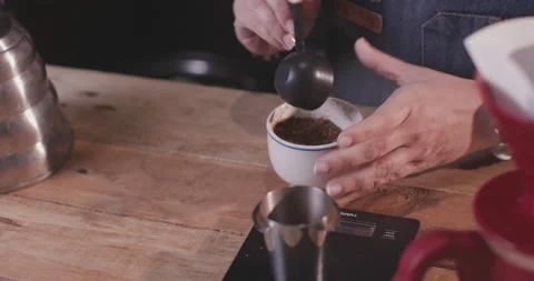 Barista Preparing Coffee Machine And Brewing Espresso Coffee At Cafe Stock Footage 237698069