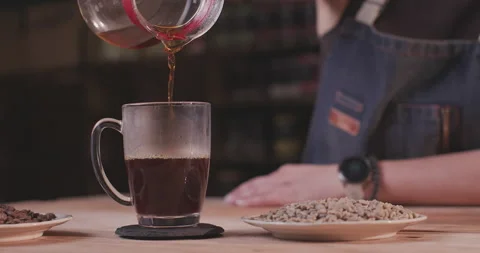 Barista Preparing Coffee Machine And Brewing Espresso Coffee At Cafe Stock Footage 237698454