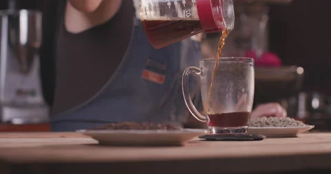 Barista Preparing Coffee Machine And Brewing Espresso Coffee At Cafe Stock Footage 237698471