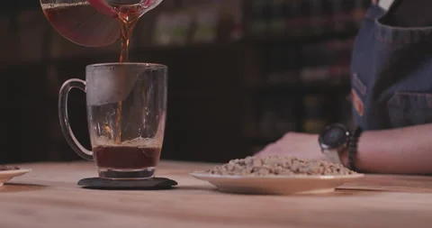 Barista Preparing Coffee Machine And Brewing Espresso Coffee At Cafe Stock Footage 237698486