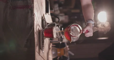 Barista Preparing Coffee Machine And Brewing Espresso Coffee At Cafe Vertical Stock Footage 237698735