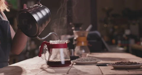 Barista Preparing Coffee Machine And Brewing Espresso Coffee At Cafe Stock Footage 237698909