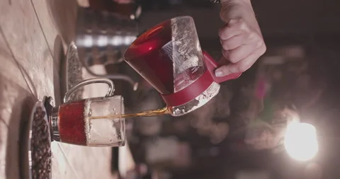 Barista Preparing Coffee Machine And Brewing Espresso Coffee At Cafe Vertical Stock Footage 237699136