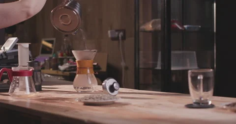 Barista Preparing Coffee Machine And Brewing Espresso Coffee At Cafe Stock Footage 237699151