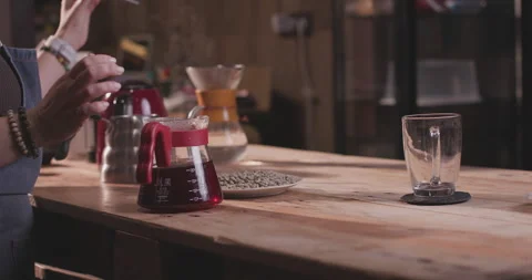 Barista Preparing Coffee Machine And Brewing Espresso Coffee At Cafe Stock Footage 237699576