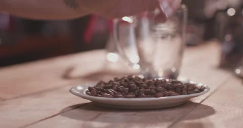 Barista Preparing Coffee Machine And Brewing Espresso Coffee At Cafe Stock Footage 237699640